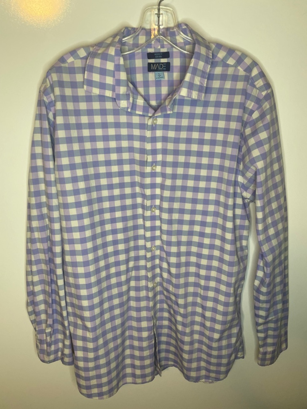Made by Cam Newton Purple Long sleeve Cotton Button down shirt sz Large